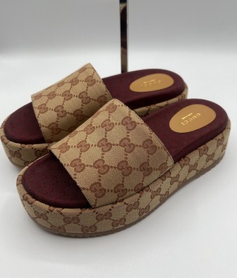 Clarice Leather Trimmed Logo Jacquard Canvas Platform Outlet