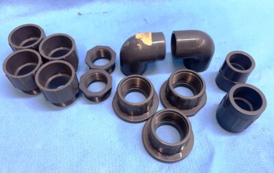 UNBRANDED ASSORTED PVC PIPE FITTINGS SCH 80 (LOT OF 13)