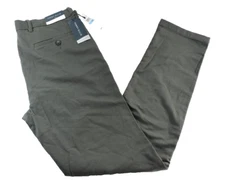 Perry Ellis Portfolio Mens Tech Work Pants New 31 x 30 Green Flat Front Slim Fit