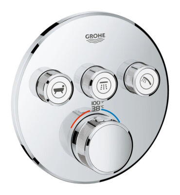 GROHE 29138000 Grohtherm SmartControl Triple Function Thermostatic Valve Trim