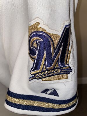 Milwaukee Brewers #52 Authentic Majestic Vintage Home 2000's