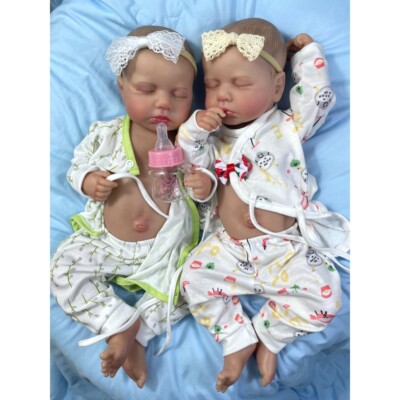20Inch Painted Reborn Doll LouLou Twins Full Vinyl Body Girl Washable Newborn