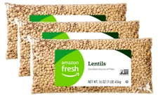 (Pack of 3) 16oz Bags Dry Lentils Excellent Source of Fiber