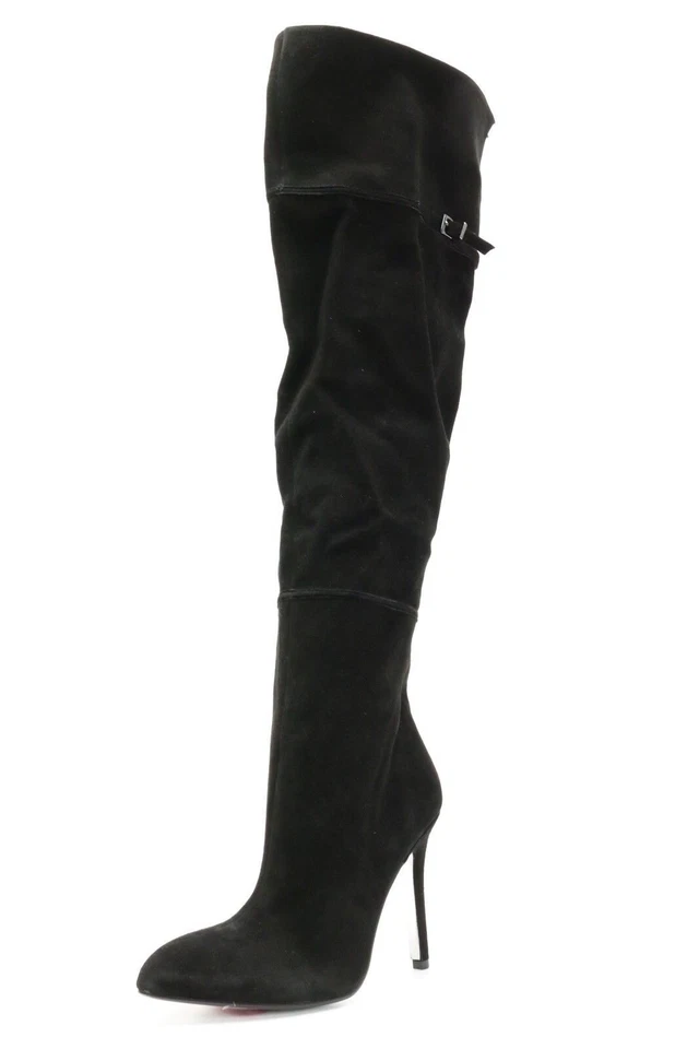 Botas altas chinas de gamuza Kristin Cavallari de lavandería negras talla 8,5 Foto 2 de 4