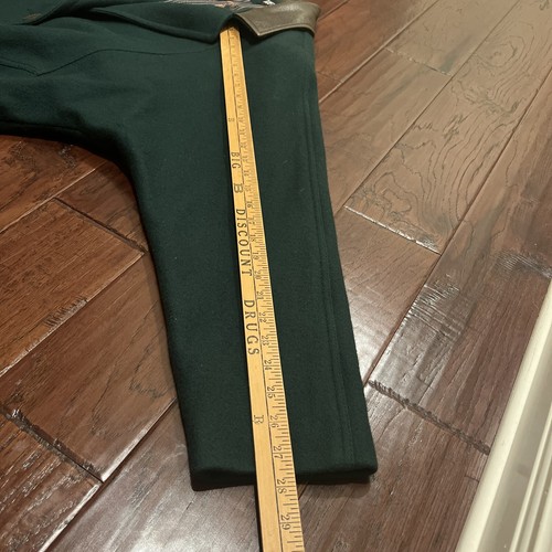 Vintage: Jofeld Damen 80% Wollmischung Mid Trenchcoat grün/Lederkragen, Größe ? - Bild 11 von 11