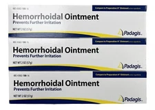 3 Pack Padagis Hemorrhoid Ointment Further Irritation 2 Oz ( 57 g ) Fast Ship