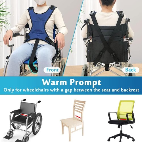 Blue Wheelchair Safety Seat Belt Harness For Elderly Adults With Pocket - Picture 5 of 7