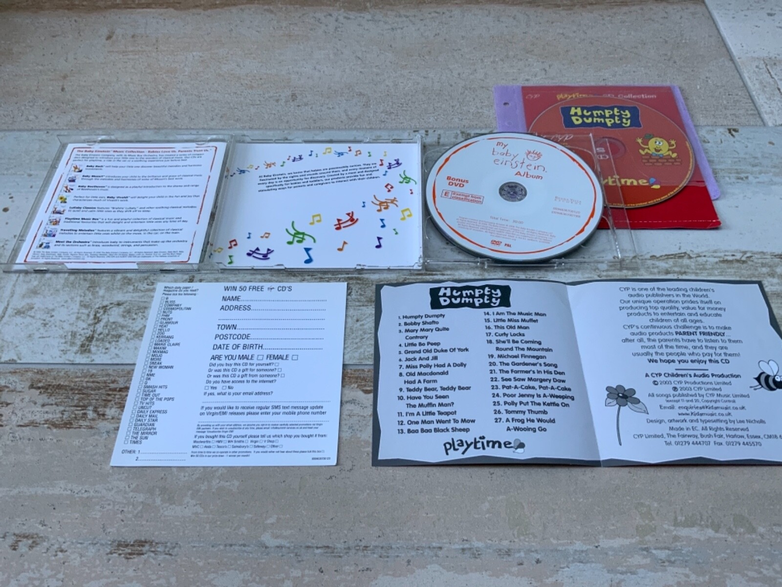 My Baby Einstein Album CD + DVD + HUMPTY DUMPTY fun singalong songs CD