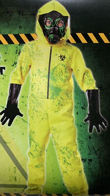 Zombie Invasion Hazmat Suit Mask Costume Boy Kids Size Xl 14 16 Ebay
