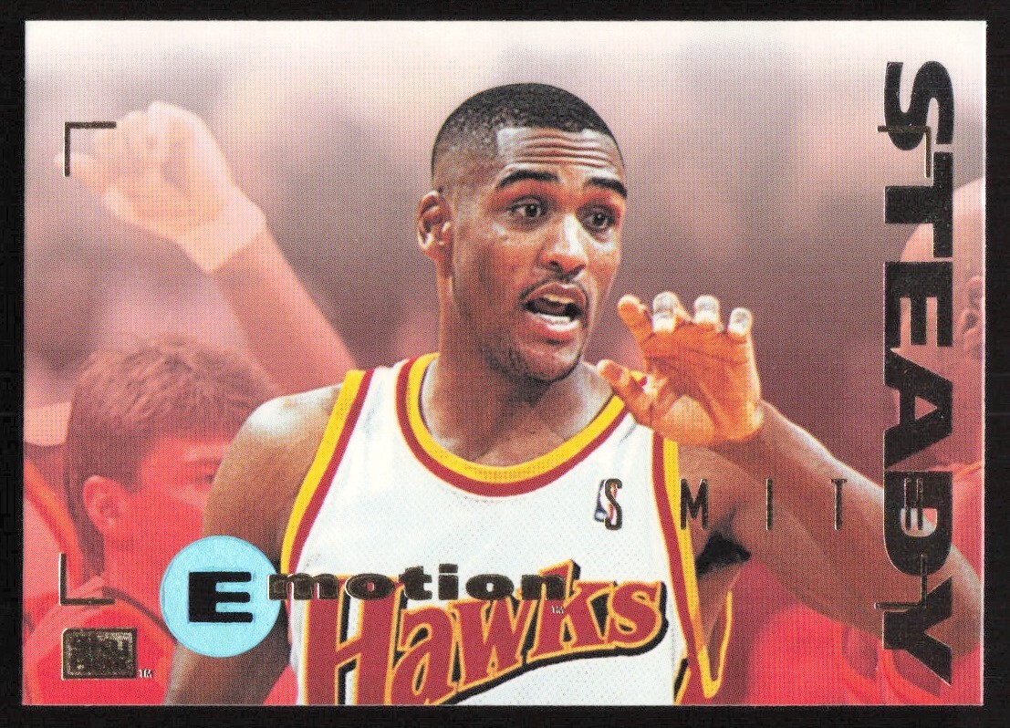 1994-95 SkyBox E-Motion Basketball Steady Steve Smith #3 Atlanta Hawks