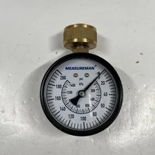 Unused Measureman Gauge 0-200 PSI / 0-1400 kPa with 1" Hose Connector NO GASKET