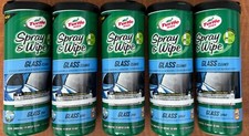 Limpiador de vidrio en aerosol y cera de tortugas 24 toallitas + spray de 8 oz Ea paquete de 5 Caribbean Crush