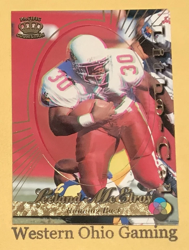 1996 Pacific Litho-Cel Leeland McElroy #3 COMPLETE Arizona Cardinals - Image 2 of 3