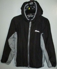 EDDIE BAUER Hoodie Jacket Kids Size 7/8 Black/Gray Reversible Elastic Bottom