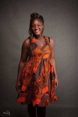 Afrikanisches Kleid Africa Wax Print Stoff Sommer Kleid Gr. M/L