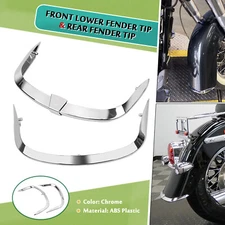 Chrome Front Rear Lower Fender Tip Trim For Harley Softail Deluxe FLSTN 2005-17