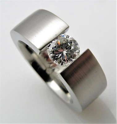 REIF-DESIGN - HOCHWERTIGER EINCARÄTER BRILLANT SPANNRING - 950 PLATIN - SCHWER! - Bild 1 von 4