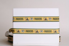 GREEN BAY PACKERS 5/8" GROSGRAIN RIBBON 1,3,5,10 YARDS FOOTBALL SHIP FROM USA