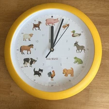 Kidsworld Kookoo Yellow Kids Wall Clock Animal Noises 