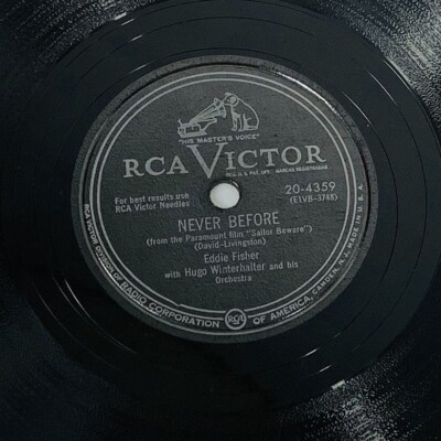 Eddie Fisher Hugo Winterhalter Orchestra Any Time Never Before 78 RPM Victor  