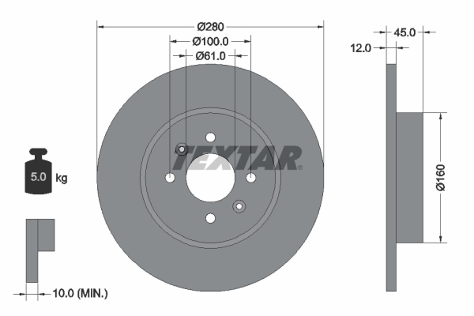 Disque de frein 375mm ventilé anti-surchauffe pour gros SUV GL 450 500