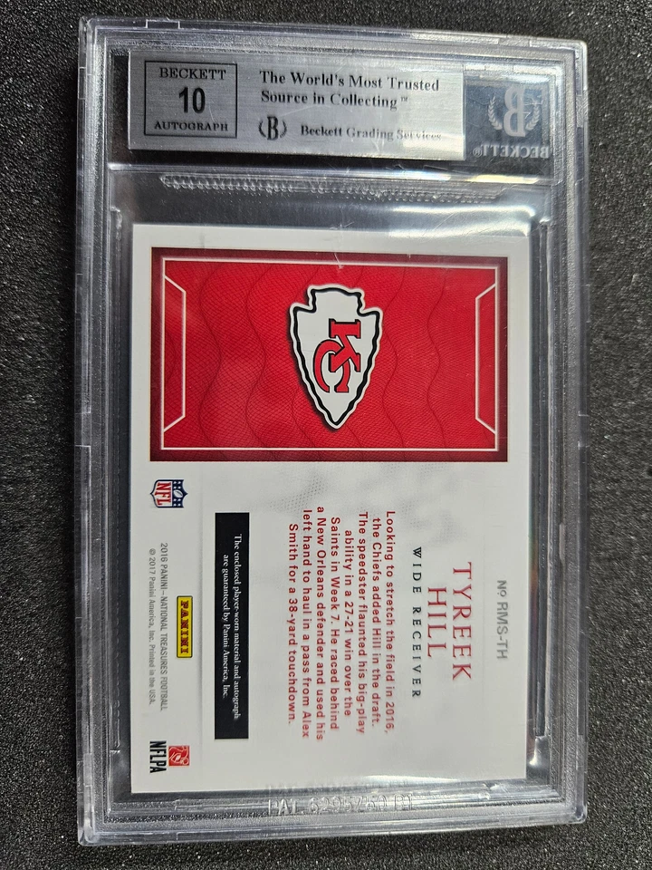 🌟 2016 Tyreek Hill RC TRUE National Treasures RPA BGS 9 AUTO-10 #/99 - Image 3 of 3