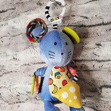 AMAZING BABY Plush Clip-on SENSORY Mouse Teether Textured Crinkle Rattle 2011