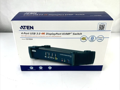 ATEN CS1924 4-Port USB 3.0 4K DisplayPort KVMP Switch w/Audio **NEW IN BOX!