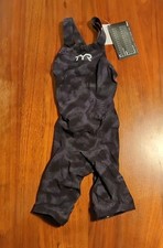 TYR Avictor 2.0 Exolon Open Back Tech Suit - Titanium 140 Women's Size 22