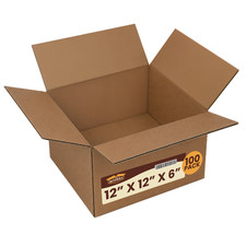 100 12x12x6 Shipping Packing Mailing Moving Boxes Corrugated Carton