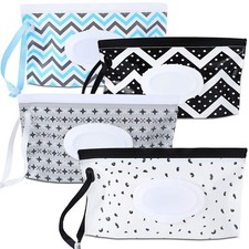 4 Pack Baby Wipe Dispenser Portable Refillable Wipe Holder Baby Wipes Container
