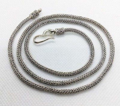 BA Suarti Sterlingsilber 3 mm Fuchsschwanz Spiga Weizen Haken Kette Halskette 24 Zoll