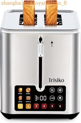 Touch Screen Toaster 2 Slice, Stainless Steel Smart Toaster with Digital Timer,