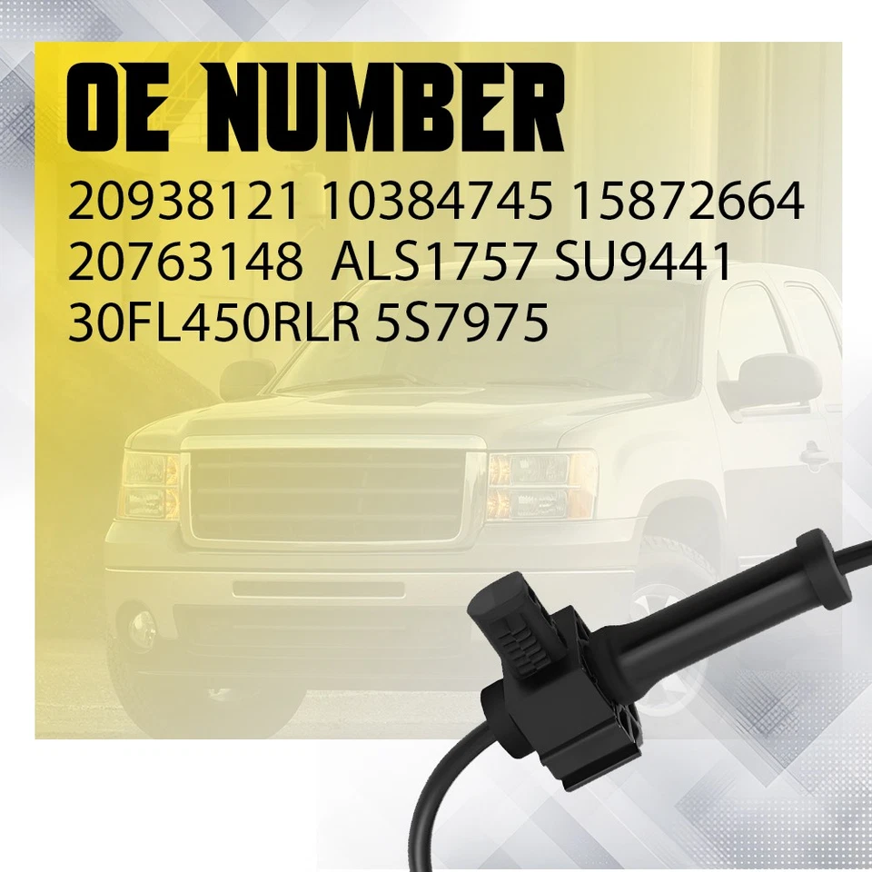 Rear ABS Speed Sensor Set For 2007-2013 Chevrolet Silverado 1500 B Foto 2 de 4