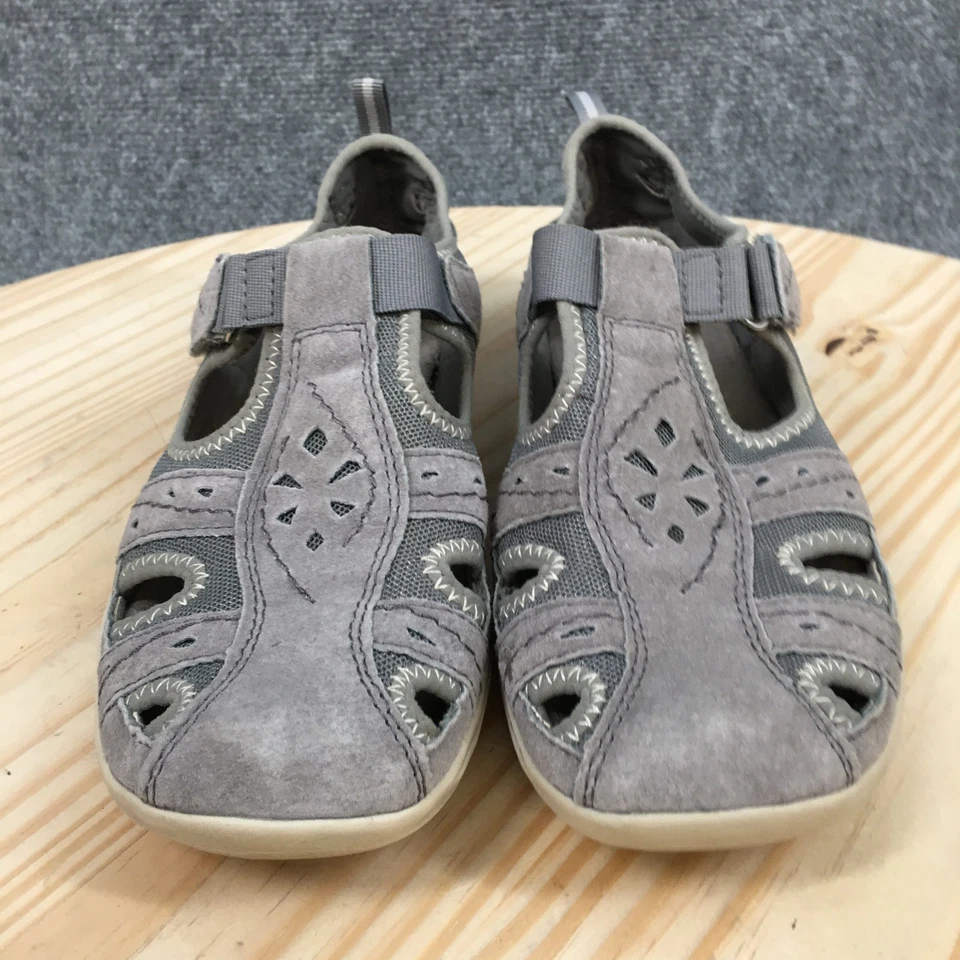 Sandalia Earth Origins para mujer 8,5 M gris Taye punta redonda sin cordones cuero informal Foto 4 de 4
