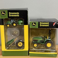 John Deere Ornament Lot Of 2 In Boxes American Greetings 2008 Christmas Farm