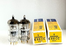 2 NOS tubes  E88CC 6922  Siemens Munich 1963 "A3 8C" matched pair Lot08 211
