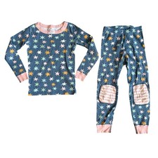 Hanna Andersson Stars Print Organic Cotton Long Sleeve Pajama Set Kids Size 5