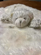 Blankets & Beyond Blue White Gray Bear Kitty Security Blanket Multi Swirl Design