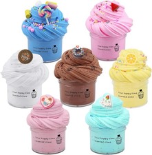 7 Pack Cake Butter Slime Kits, Soft and Non-Sticky Slime Kit Party Favors for Gi