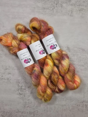 Handgefärbtes Kid Mohair Seide Garn, Lace Gewicht, 50g, HERBSTVERSPRECHEN - Bild 1 von 4