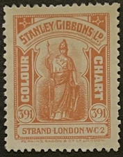 Cinderella Stamp Stanley Gibbons Colour Chart Rose No. 12