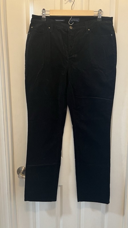 Charter Club Women's Black Corduroy Lexington Straight Pants Size 10