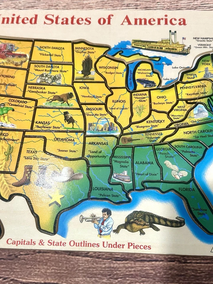 United States of America States & Capitals Deluxe Educational Learning Puzzle - Image 3 of 4