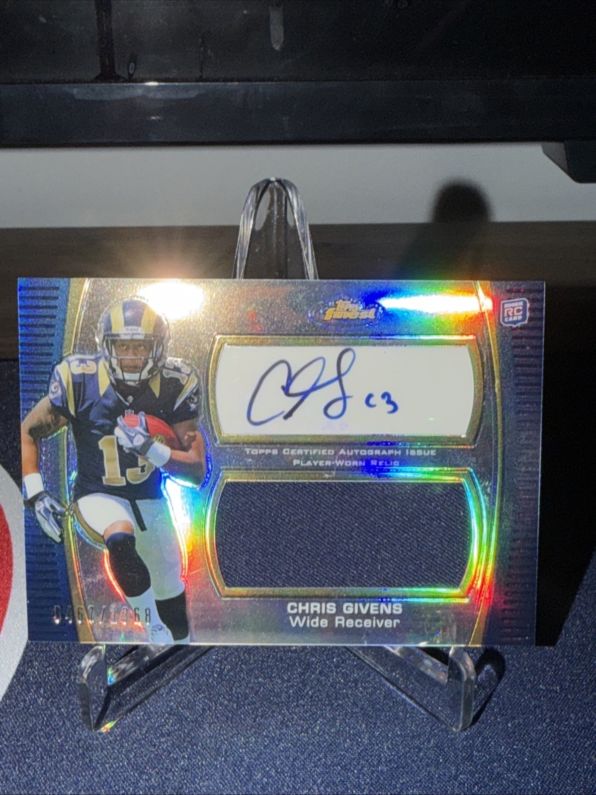 Chris Givens Finest Autograph Jumbo Relic #AJRCGI Refractor