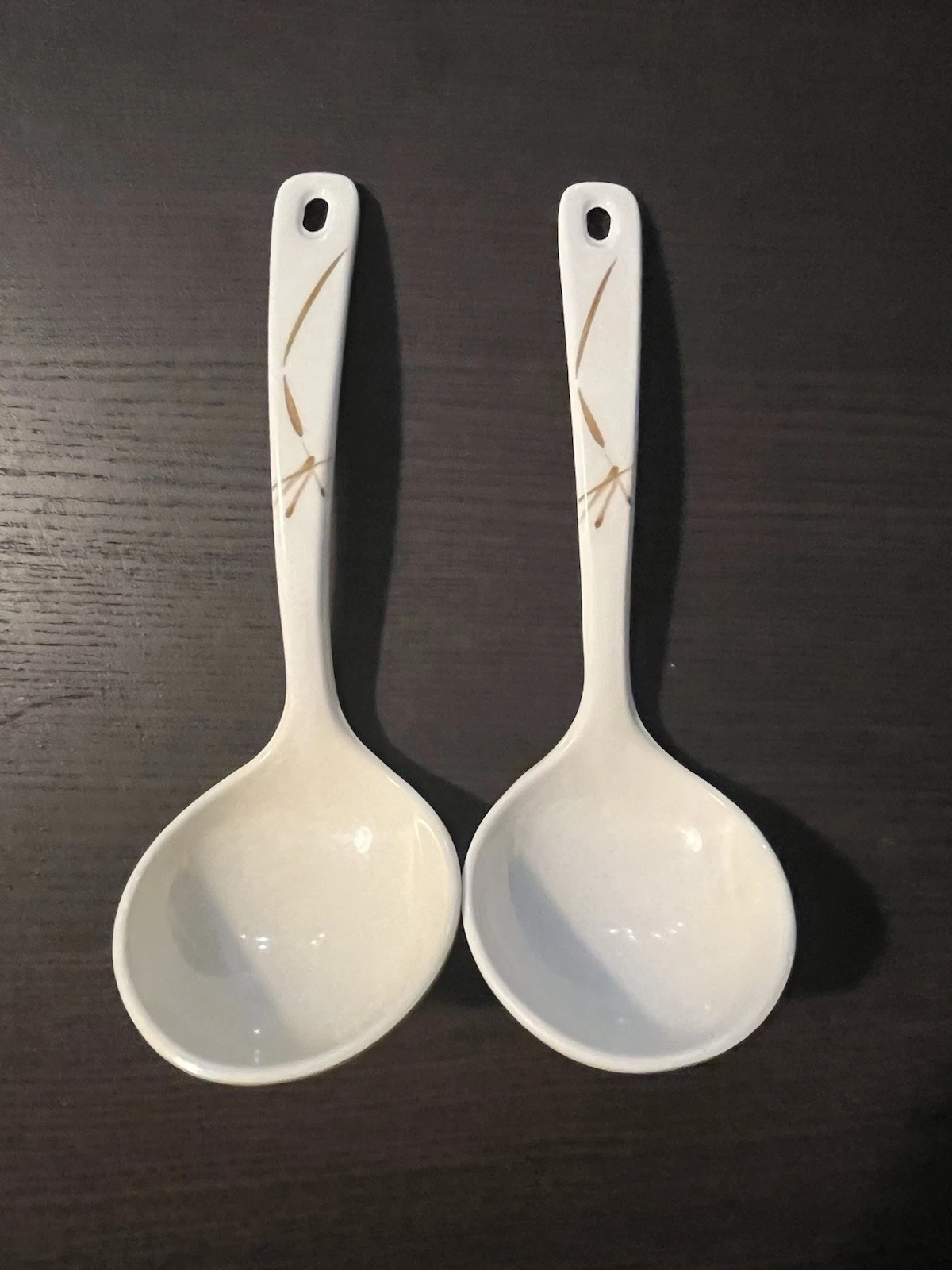 Vintage Tarhong Melamine Spoons Asian Soup Ladles Pair Two