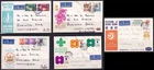 Hong Kong FDC 1968-71 A Group of 5 Air Mail First Day Covers send to Nottingham