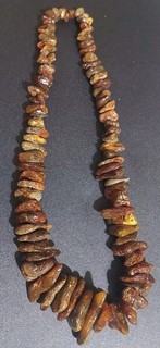 Unique Vintage Baltic ? Amber w/ Inclusions Gemstone Graduated Bead Necklace