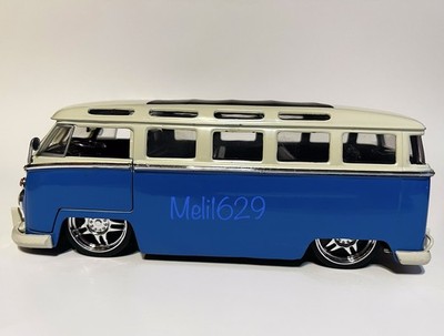 JadaTOYS　1962　1963　VOLKS WAGEN BUS　1/24 Jada 1/24 1962 Volkswagen Bus W/Custom Wheels (Blue-ivory) | eBay