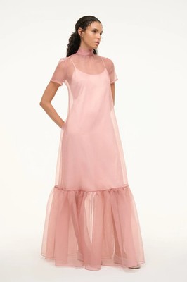 Staud Calluna Organza Maxi Dress in Misty Rose Size:S $495 NWT | eBay